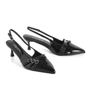 New City Chic Women's Sling Back Wide Fit Mia Heel‎ - Size 8W - Color Black